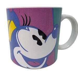 Vintage Disney Minnie Mouse Mug Made in Japan 1980s Teal Pop Art Cup
